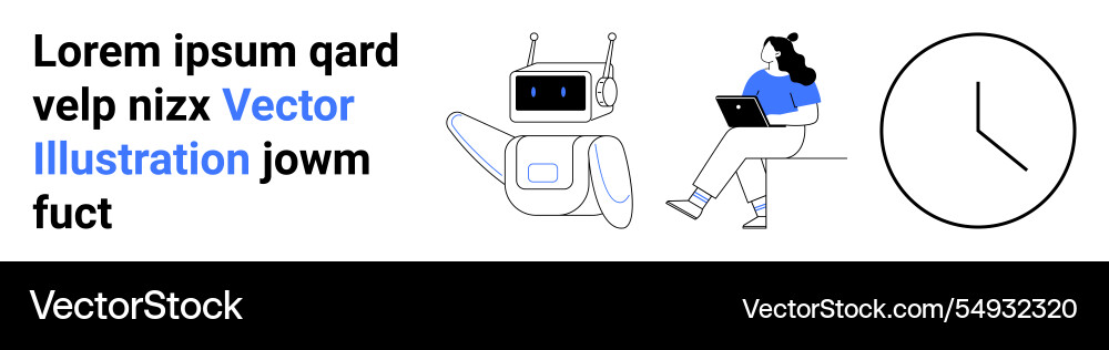 Chatbot interacting with a person using laptop Chatbot interacting with a person using laptop vector image