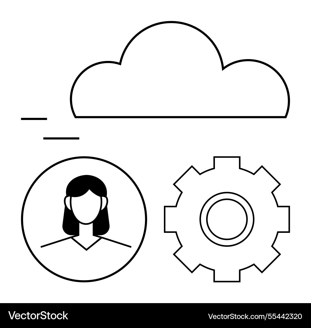 Cloud computing integration with user profile Cloud computing integration with user profile vector image