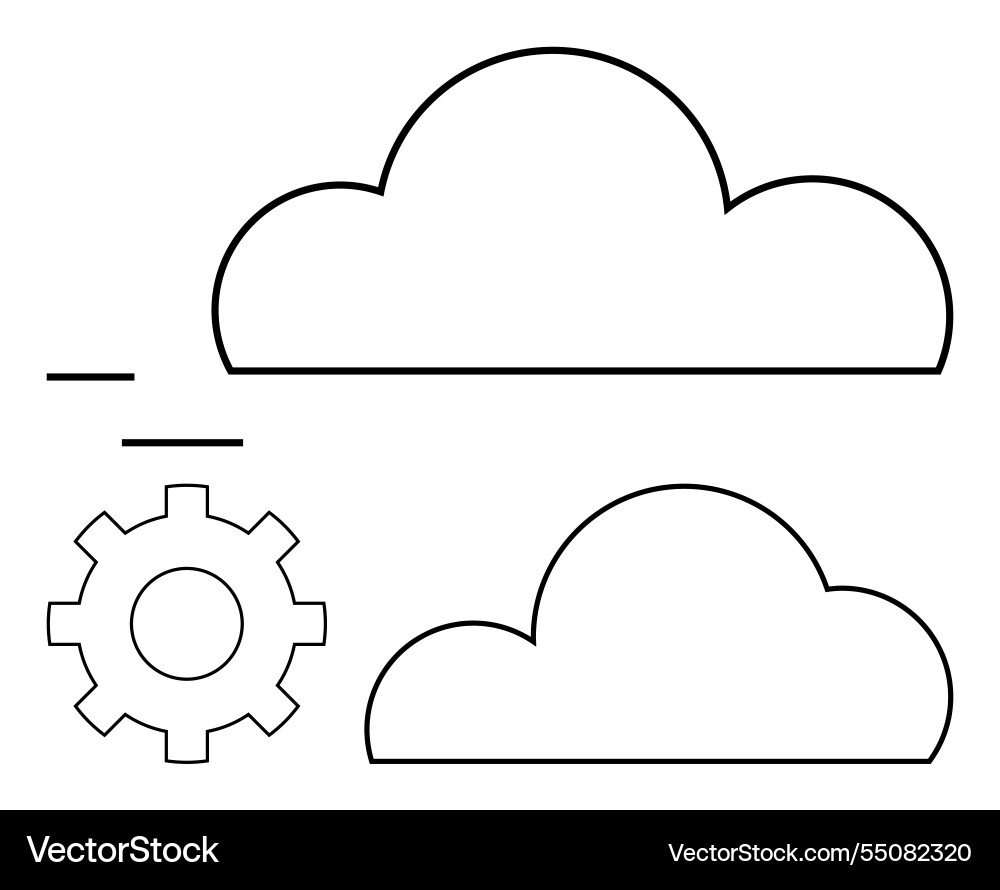Cloud computing with gear icon representing data Cloud computing with gear icon representing data vector image