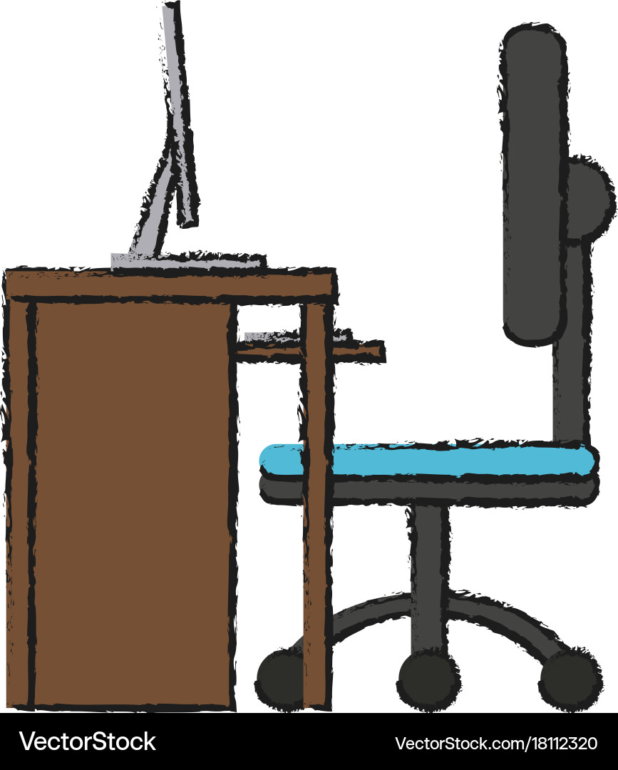 Computer with cpu Vector Image