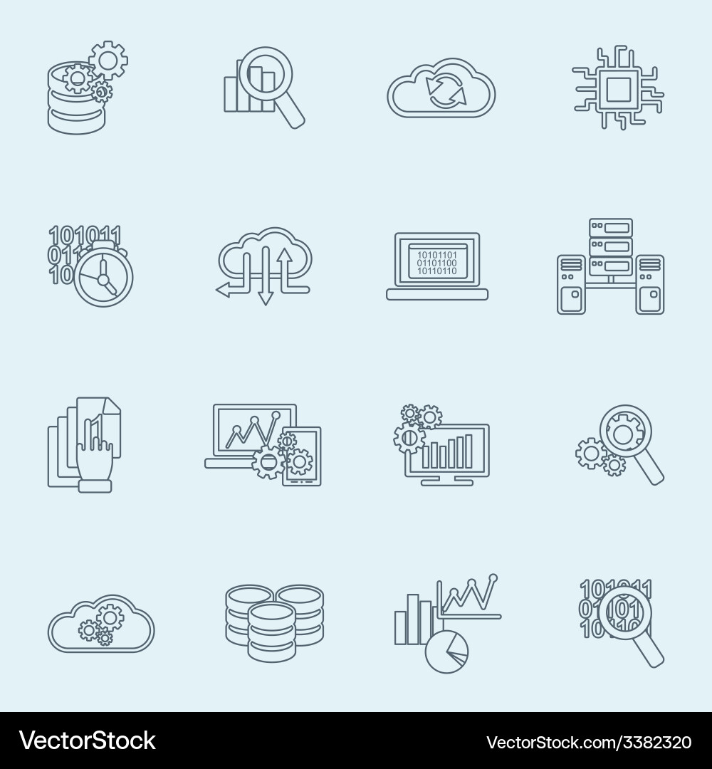 Database Analytics Icons vector image