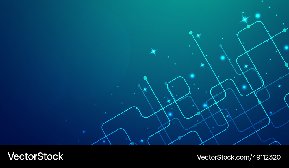 Digitale Technologie Banner grün blau Hintergrund ai Vektorbild