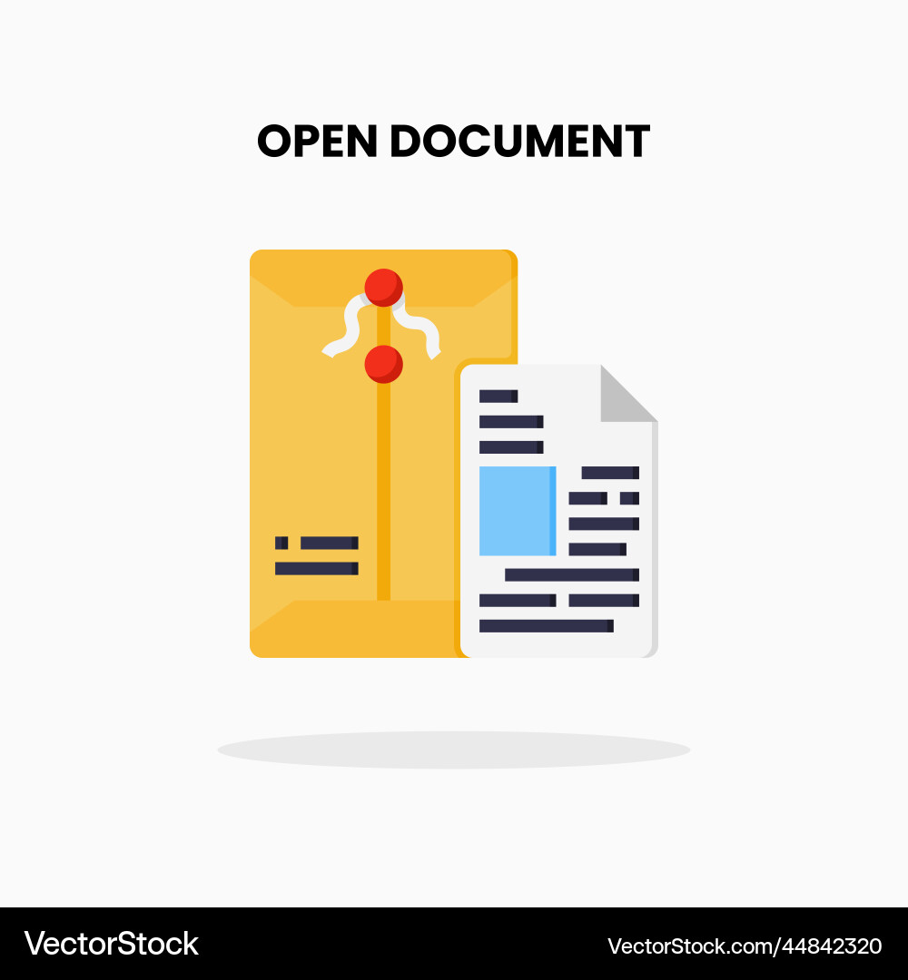 Document open flat icon vector image