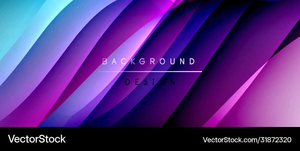 Fluid gradient waves with shadow lines and glowing Vector Image