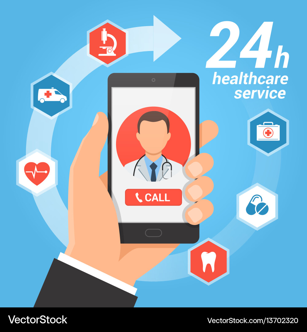 Healthcare mobile service concept Healthcare mobile service concept vector image