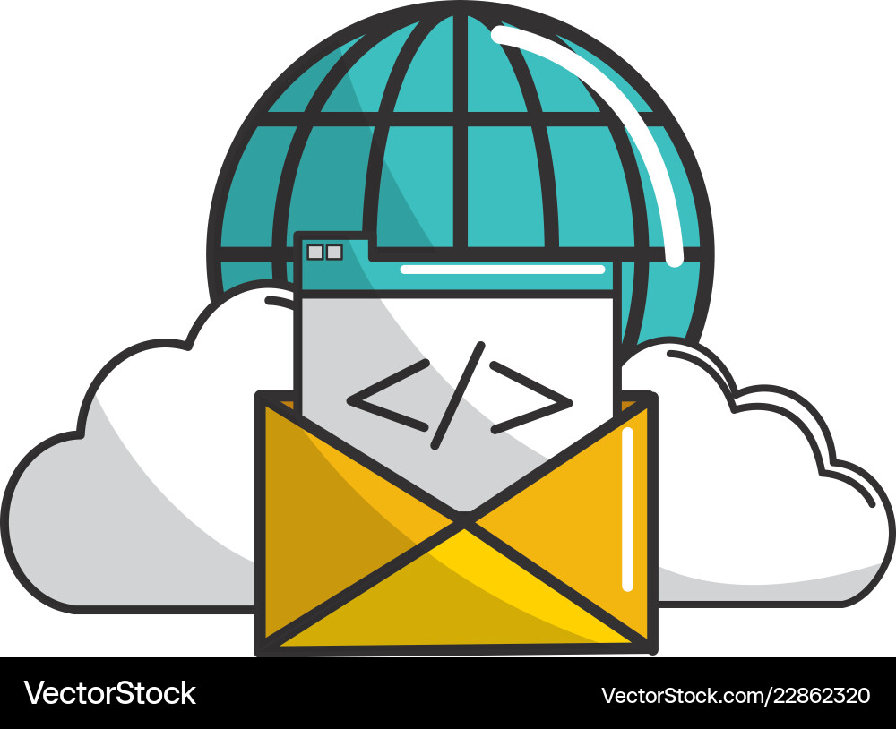 Isolated web hosting design vector image