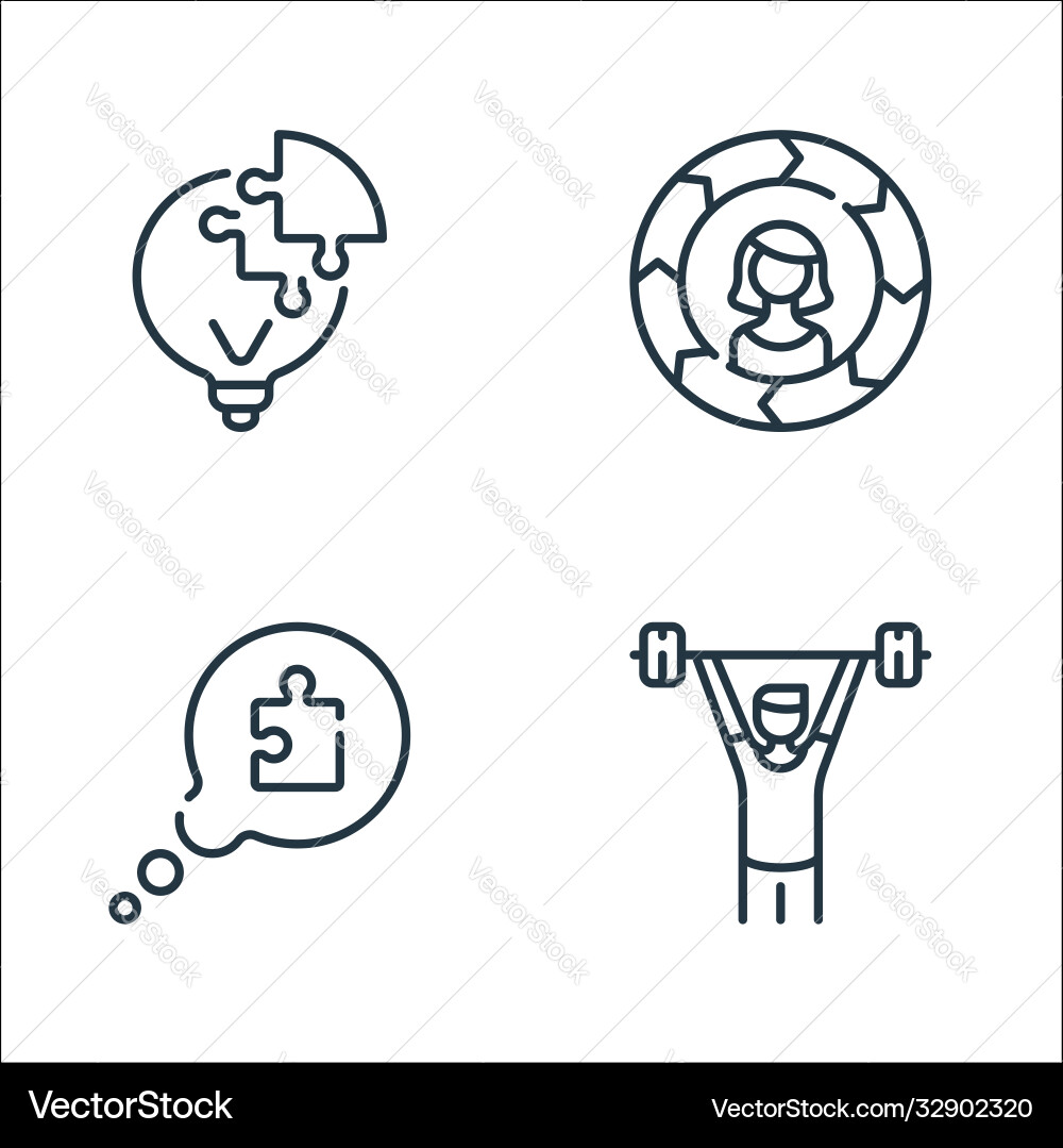 Life skills line icons linear set quality Life skills line icons linear set quality vector image