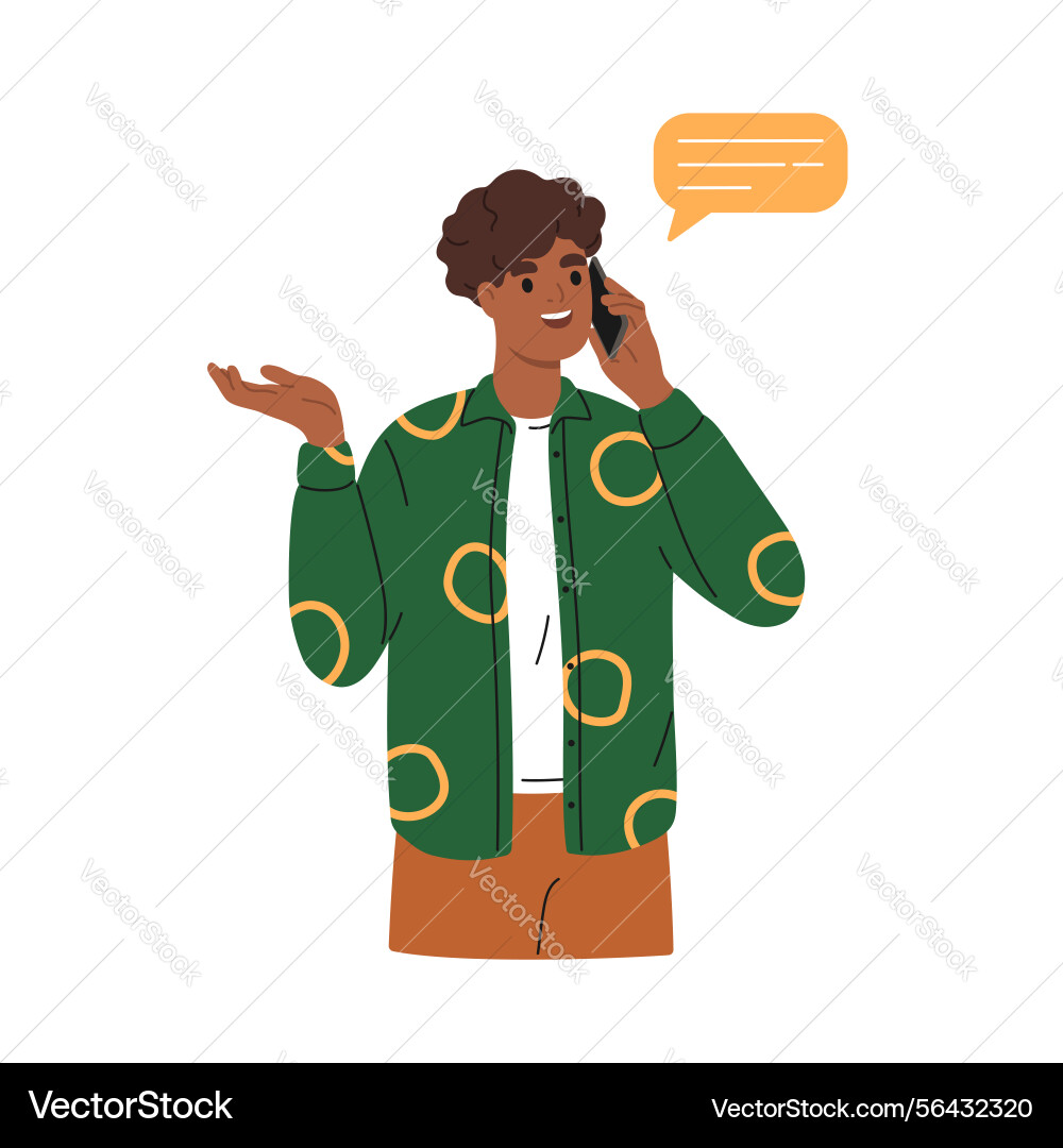 Man talking using mobile phone Man talking using mobile phone vector image