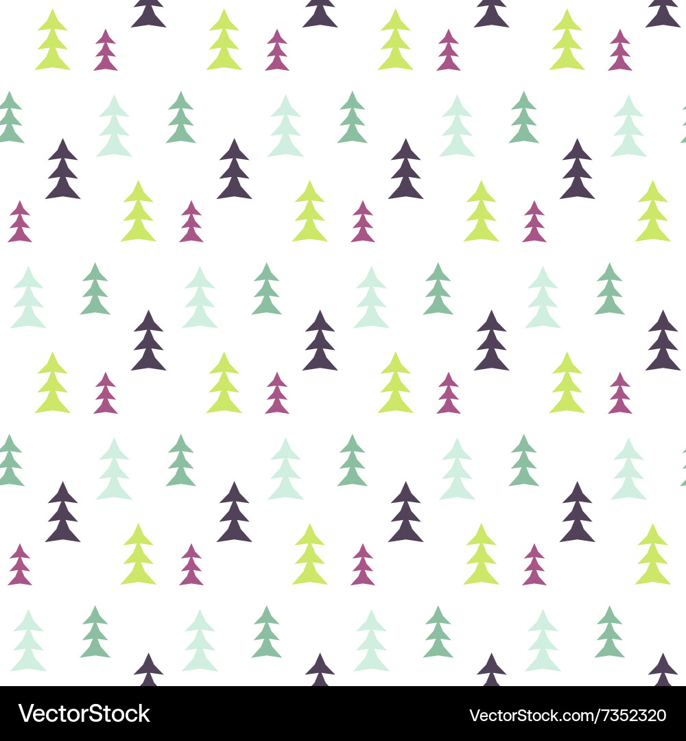 Pine Tree Seamless Pattern Vector Image