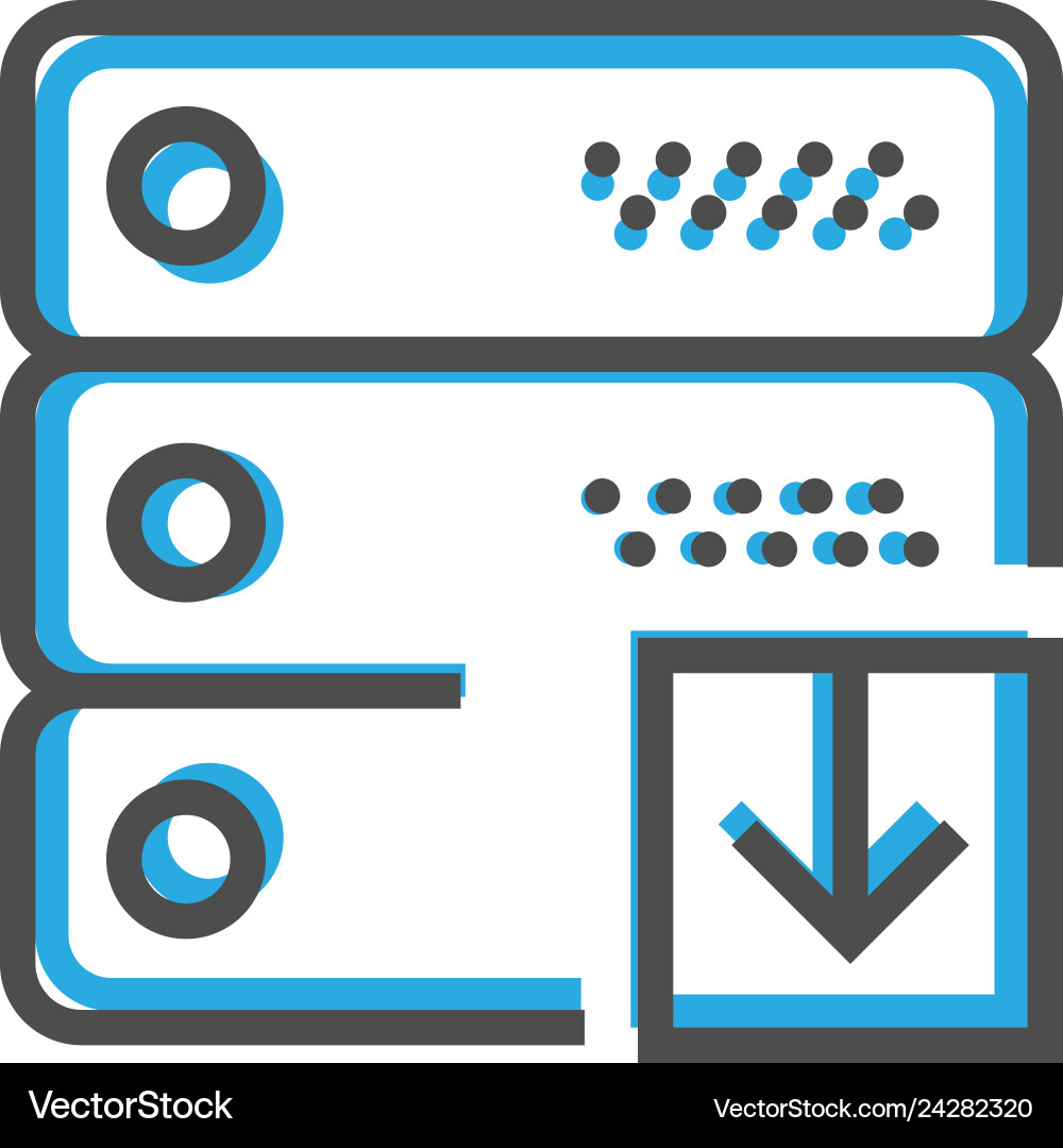 Server icon design interaction line Server icon design interaction line vector image