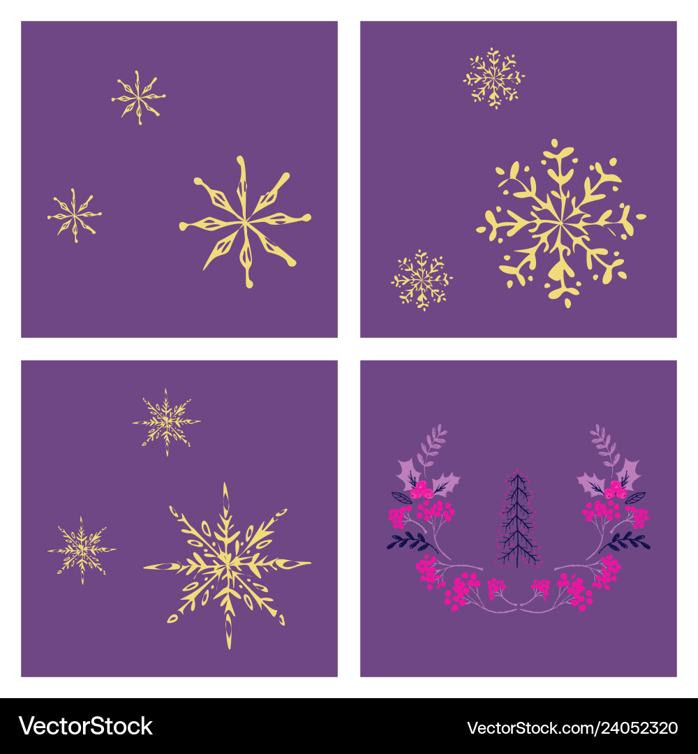 Set of snowflake icon sign design red background vector image