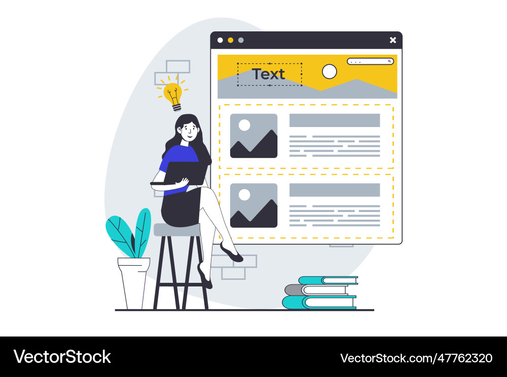 Ui ux Design Konzept mit Menschen Szene in flach Vektorbild