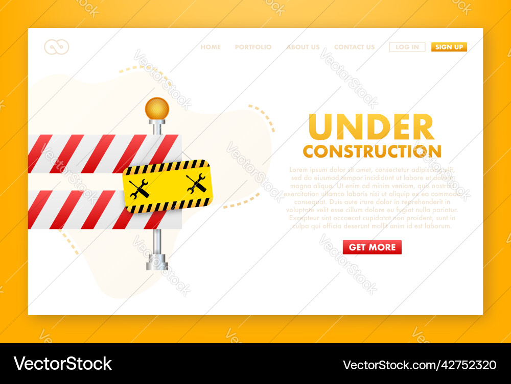 Under construction website page border stripe web Vector Image