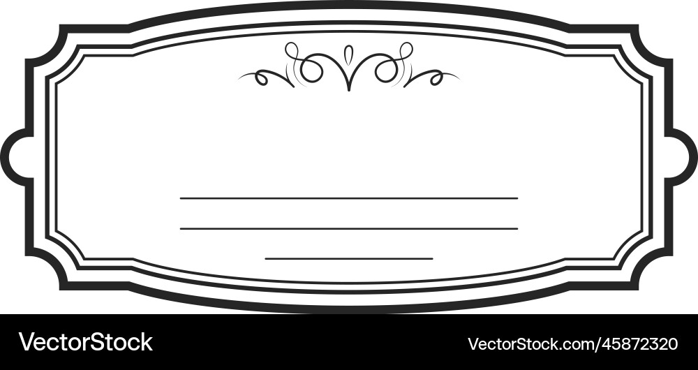 Vintage linear frame simple decorative ornate Vintage linear frame simple decorative ornate vector image