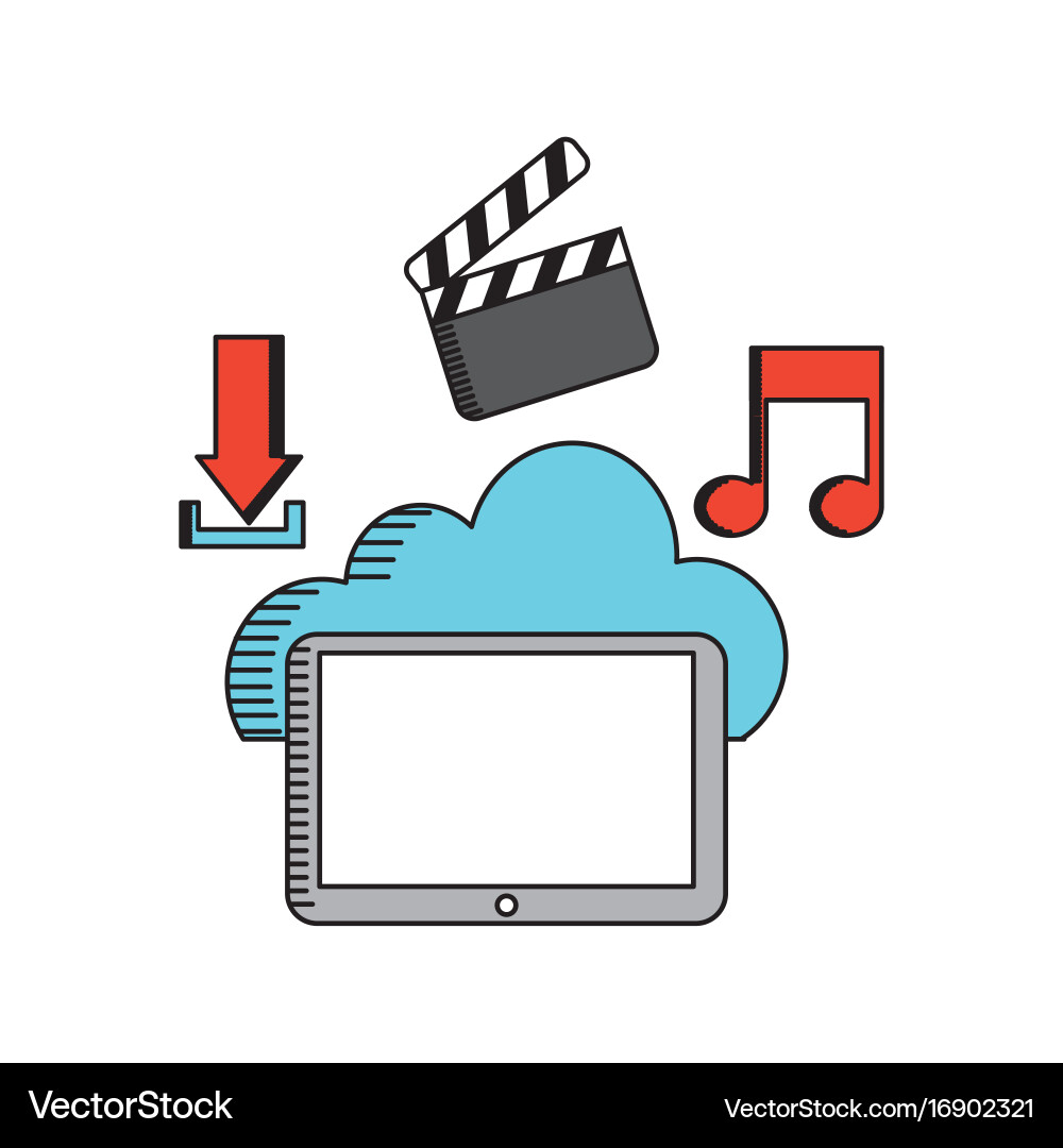Cloud computing design vector image