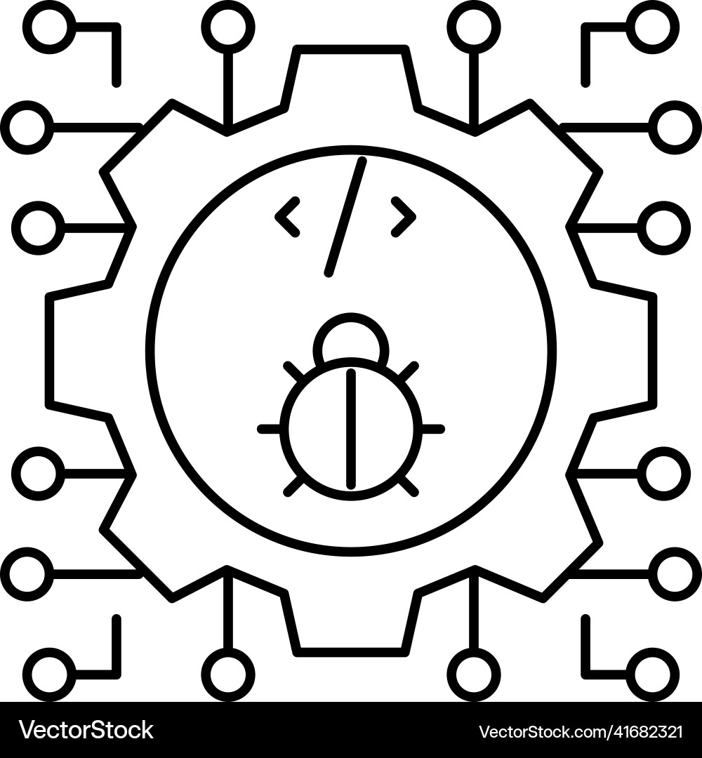 Development debug line icon Development debug line icon vector image