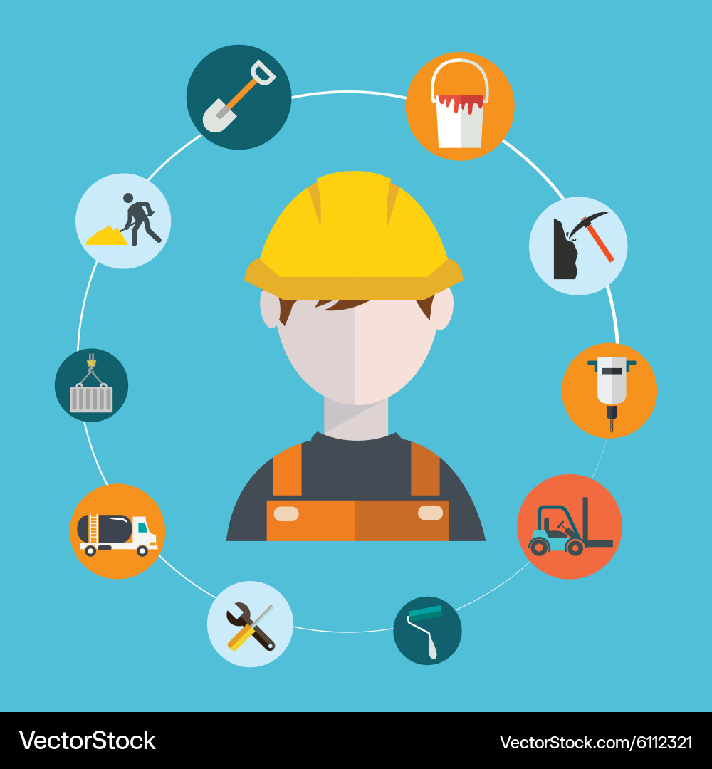 Engineer construction manufacturing worker Vector Image