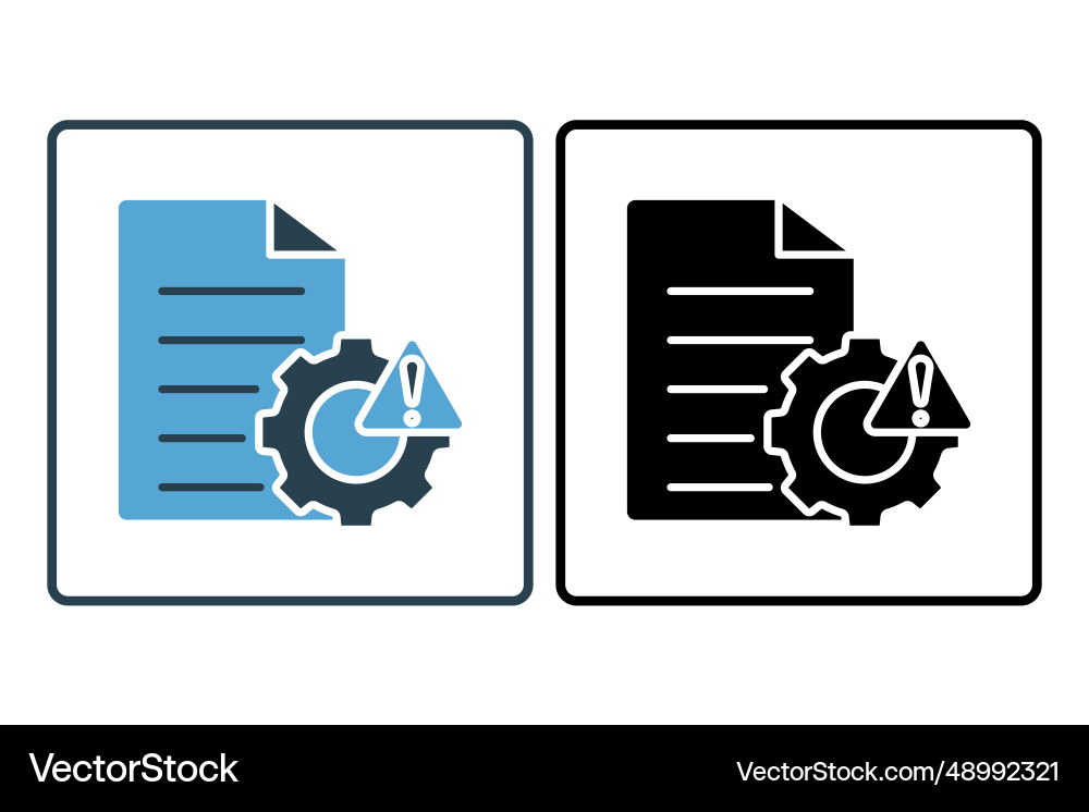 Error report icon document with gear Error report icon document with gear vector image