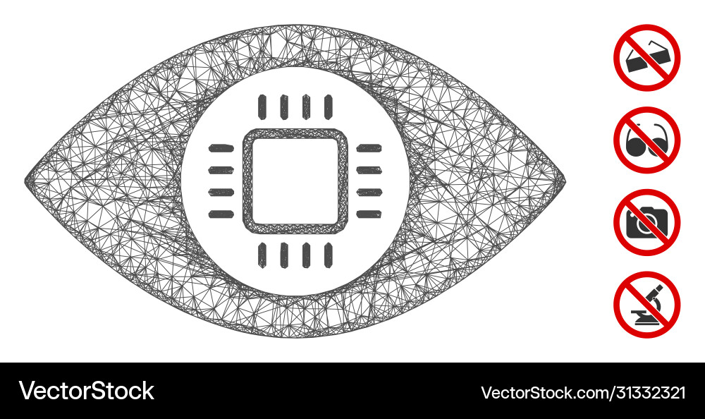 Eye lens processor web mesh Eye lens processor web mesh Vector Image