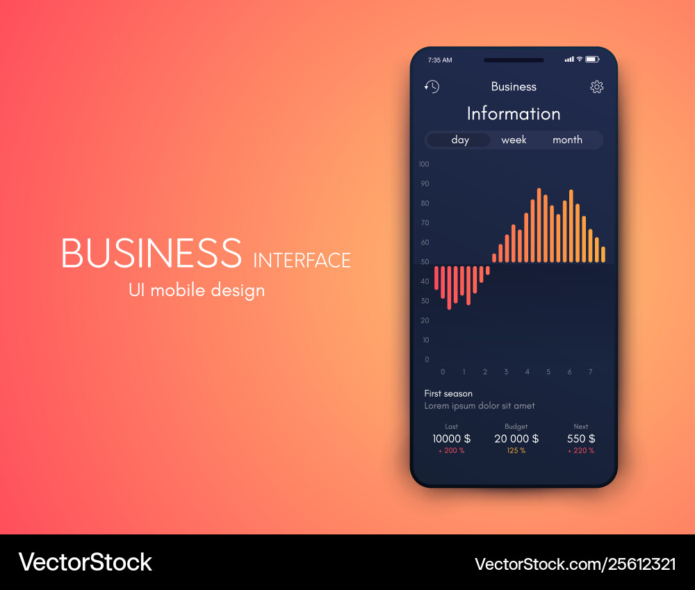 Graphics mobile infographics with two Graphics mobile infographics with two vector image