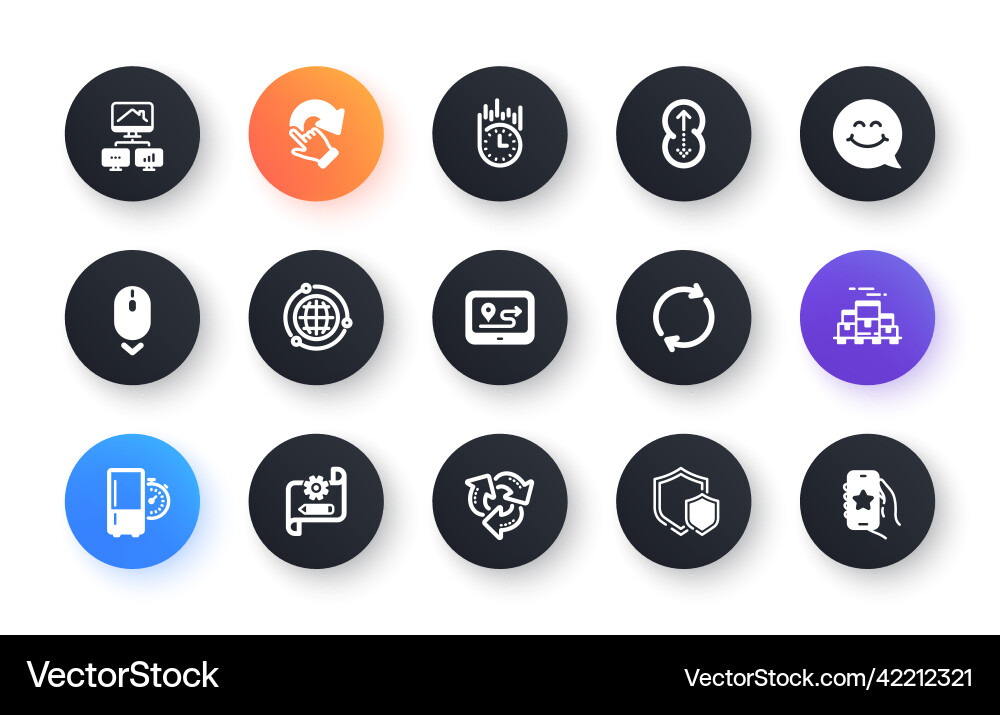 Minimal set of swipe up fast delivery and shields Minimal set of swipe up fast delivery and shields vector image