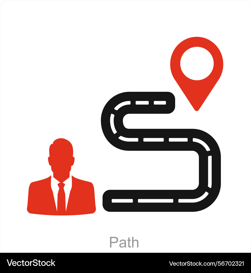 Path and map icon concept Vector Image