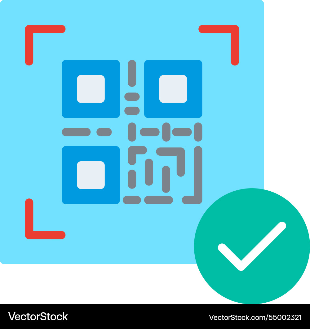 Qr code flat icon design Vector Image