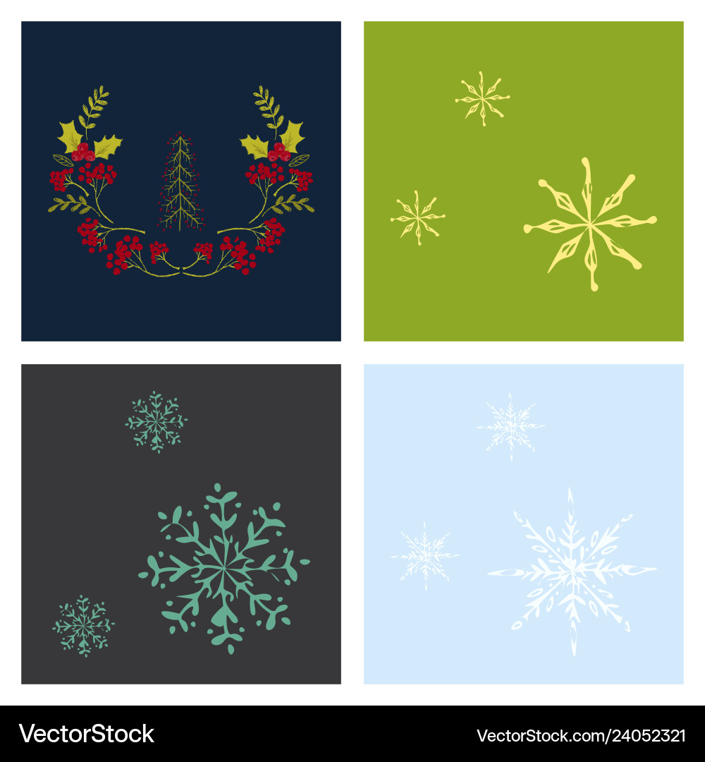 Set of snowflake icon sign design red background Vector Image
