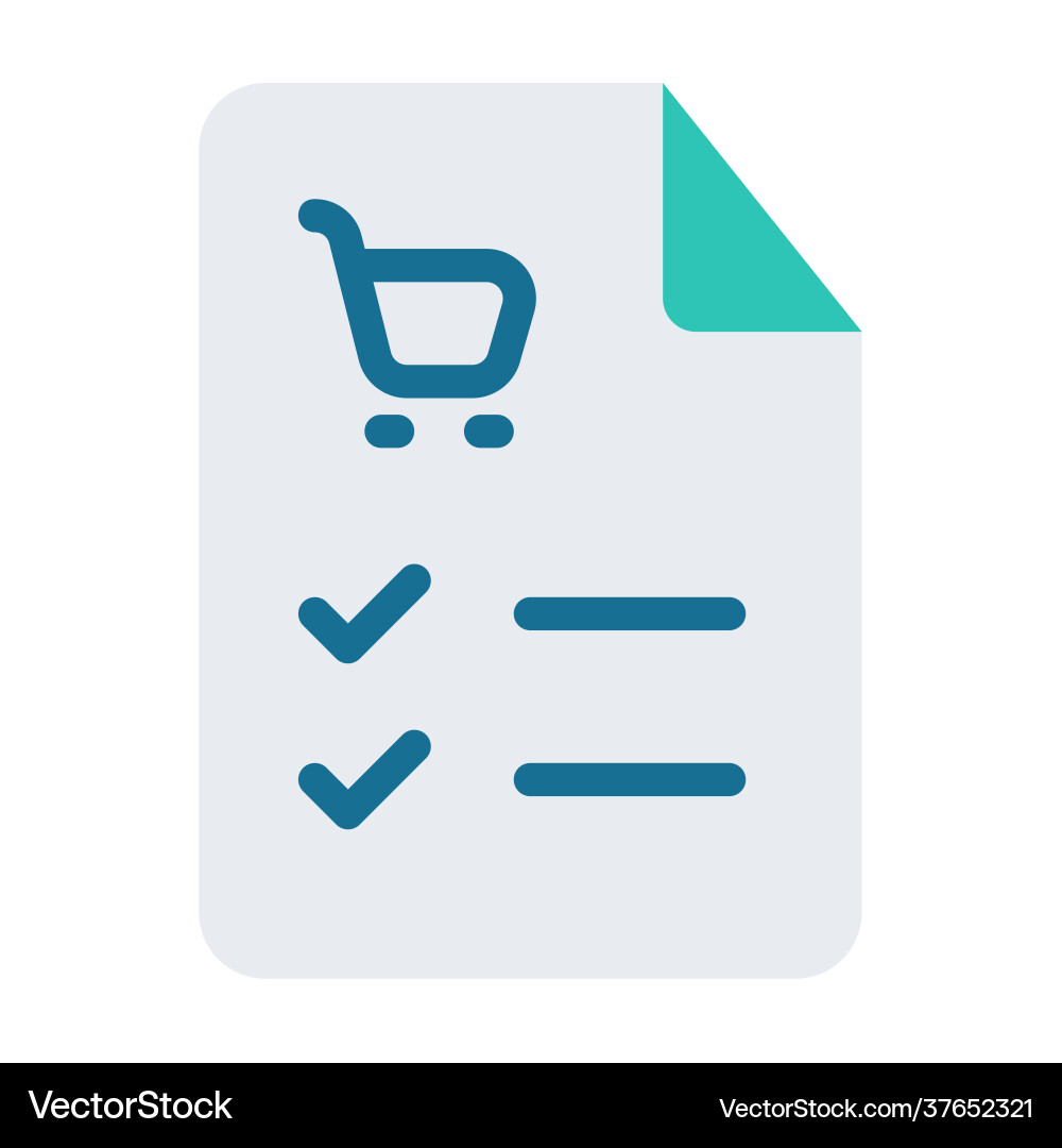 Shopping list order checked single isolated icon vector image