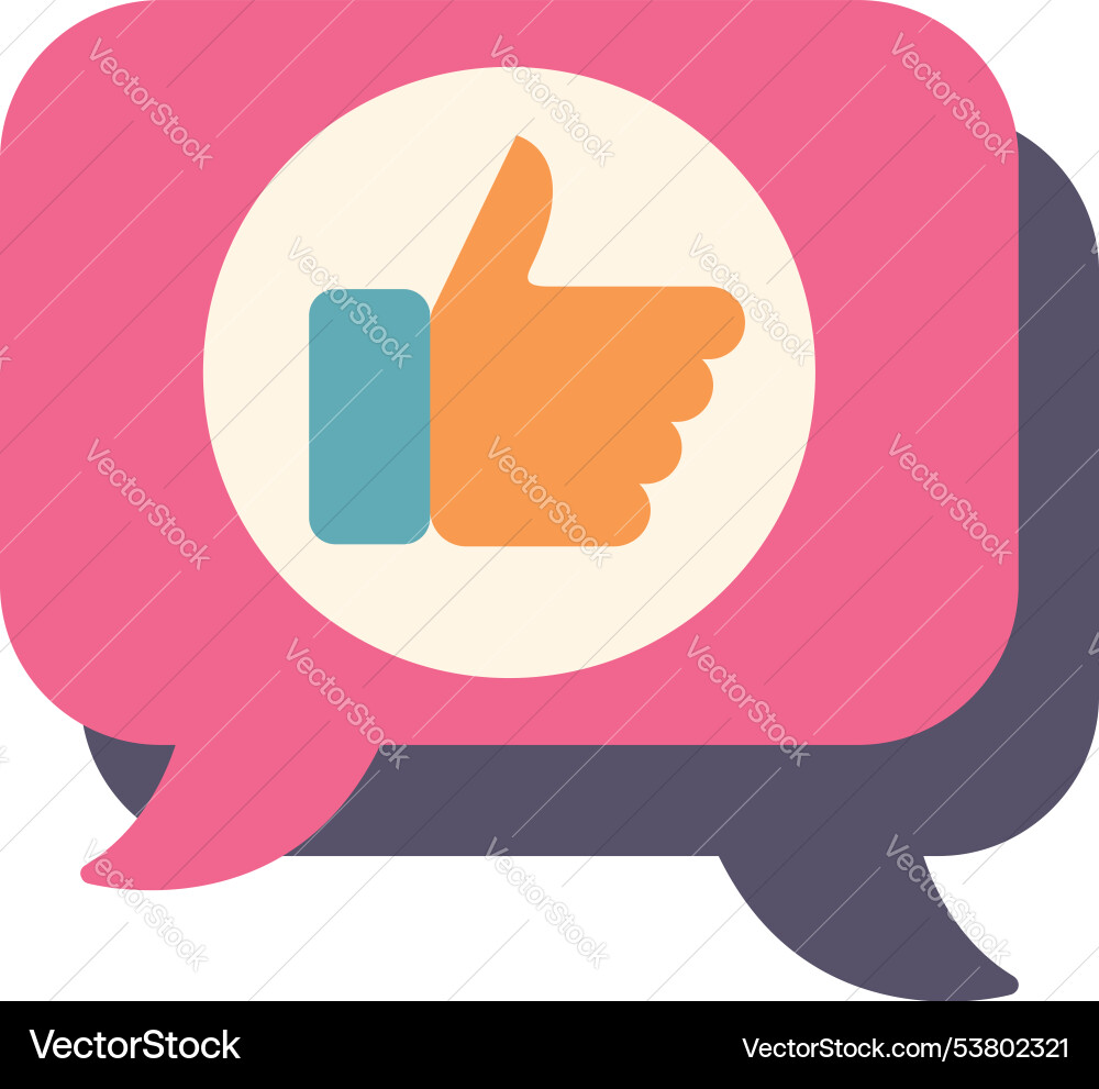 Speech bubble showing thumb up icon for feedback Speech bubble showing thumb up icon for feedback vector image