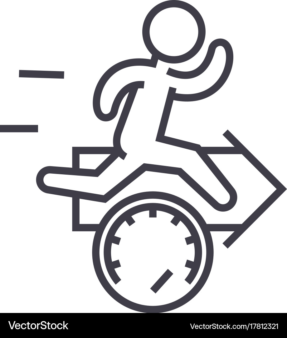 Speed effiecency running man with arrow vector image