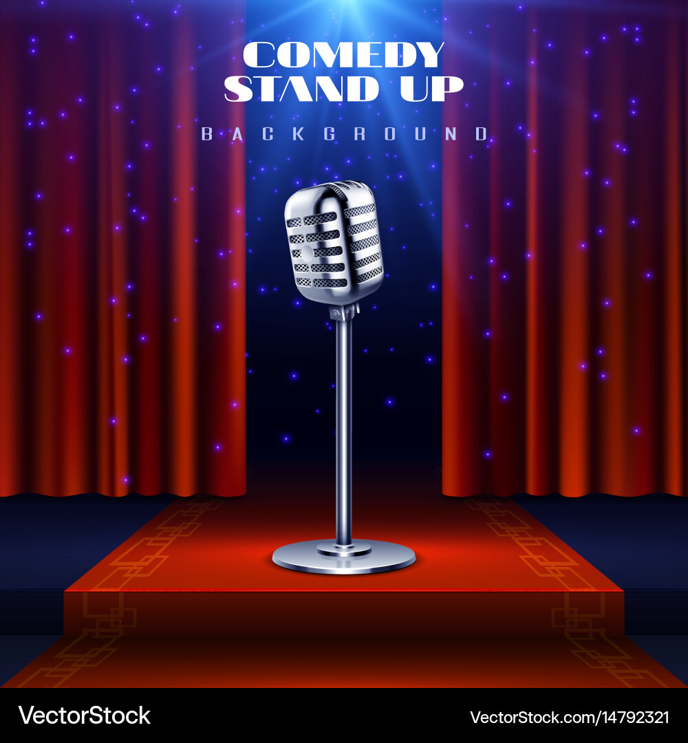 Stand up comedy background with retro Royalty Free Vector