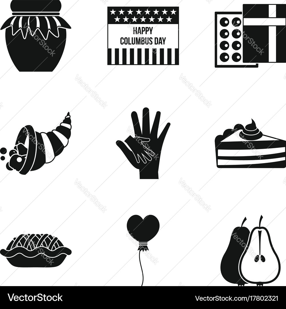 Time icons set simple style Vector Image