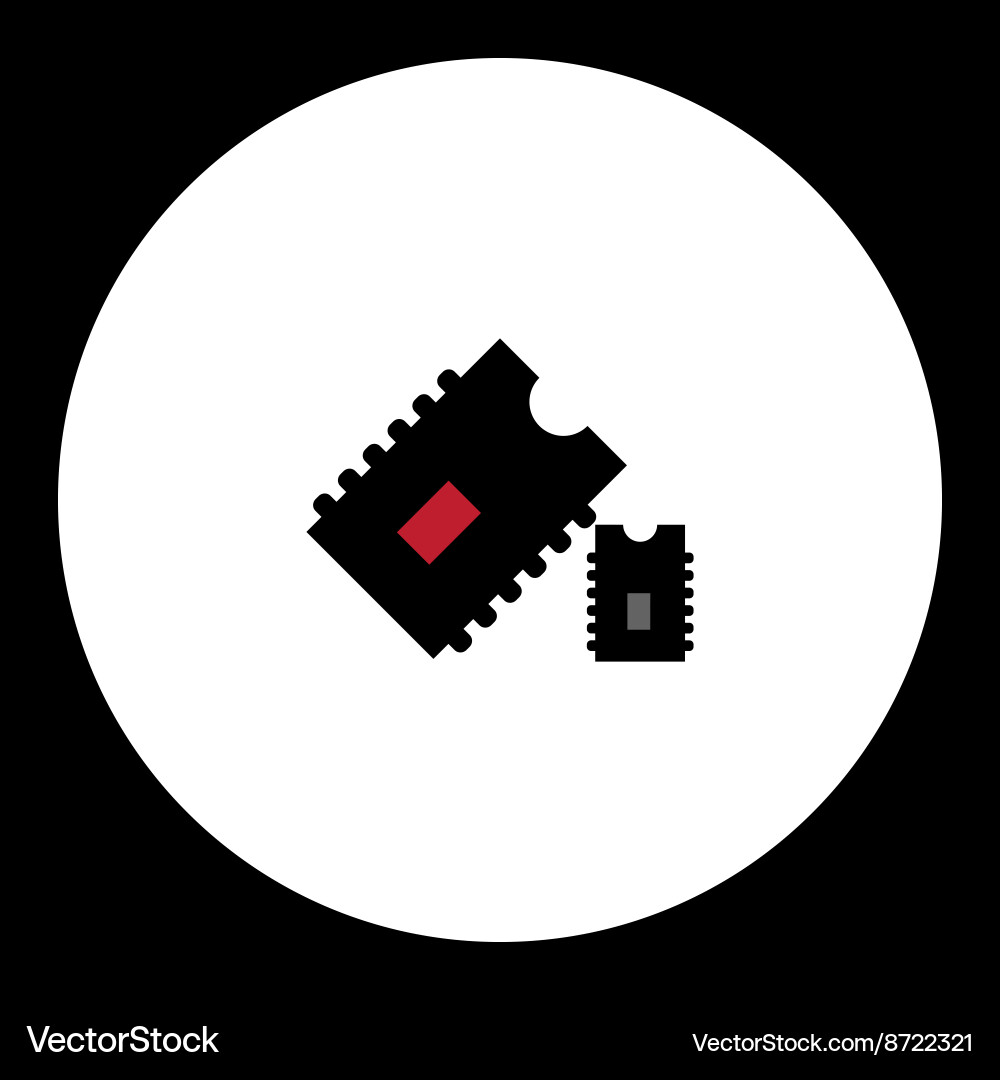 Two computer chips simple isolated icon eps10 Vector Image