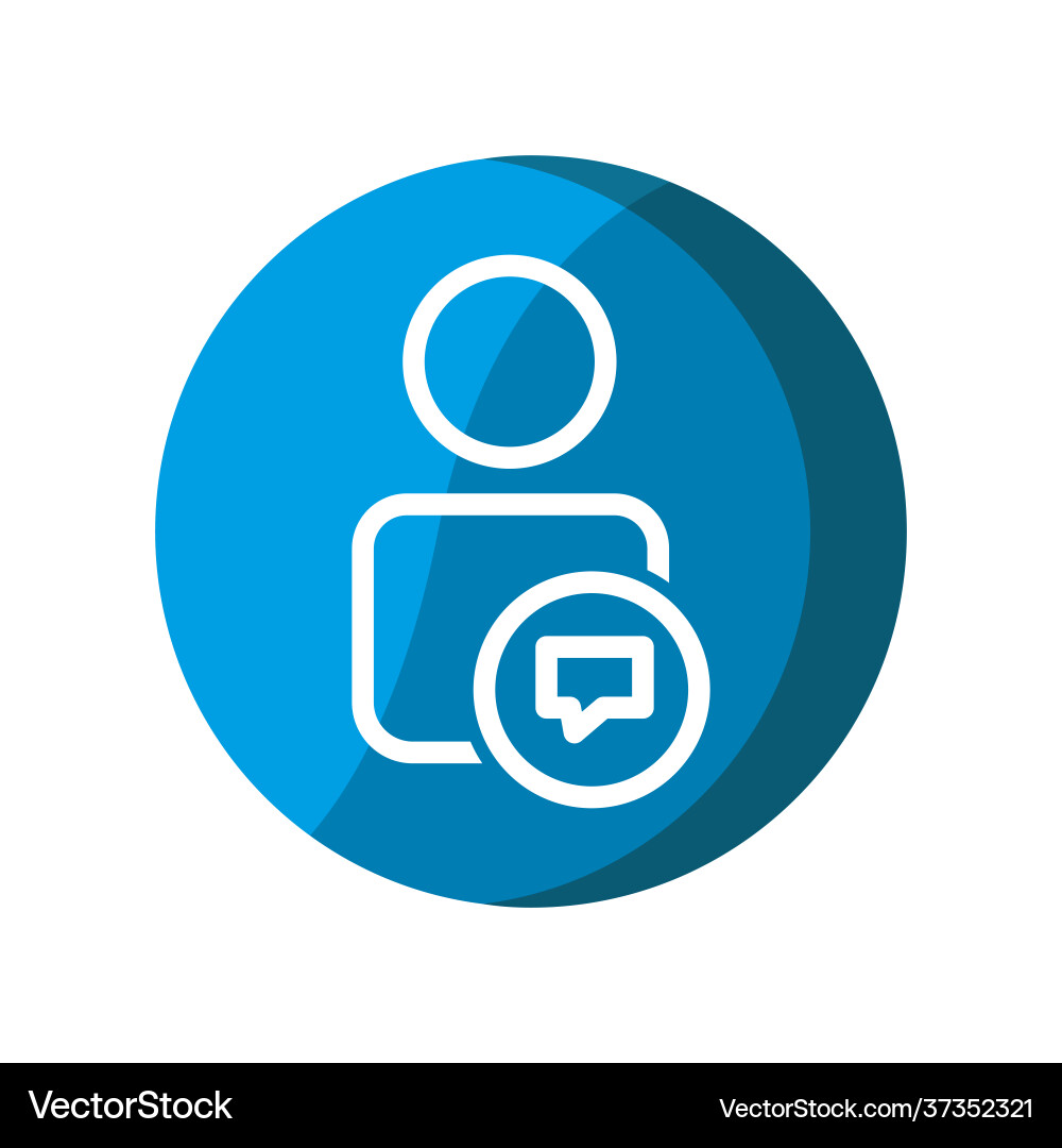 User with chat icon simple mobile concept web User with chat icon simple mobile concept web vector image