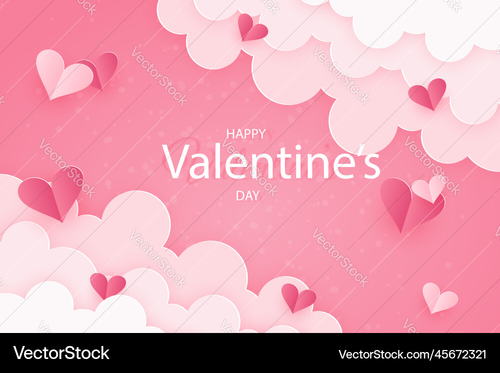 Valentinstag Hintergrund mit Herz in Papier geschnitten Vektorbild