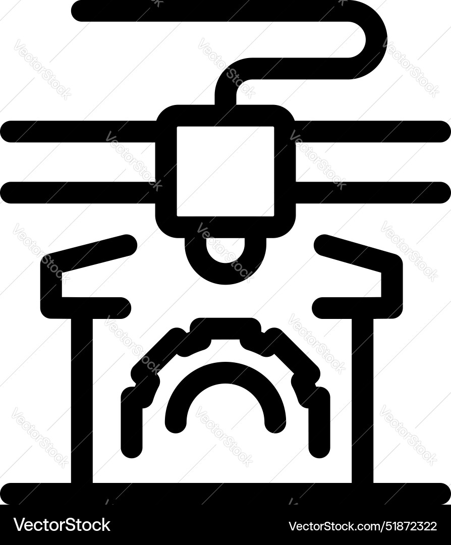 3d printer creating gear part using modern Vector Image