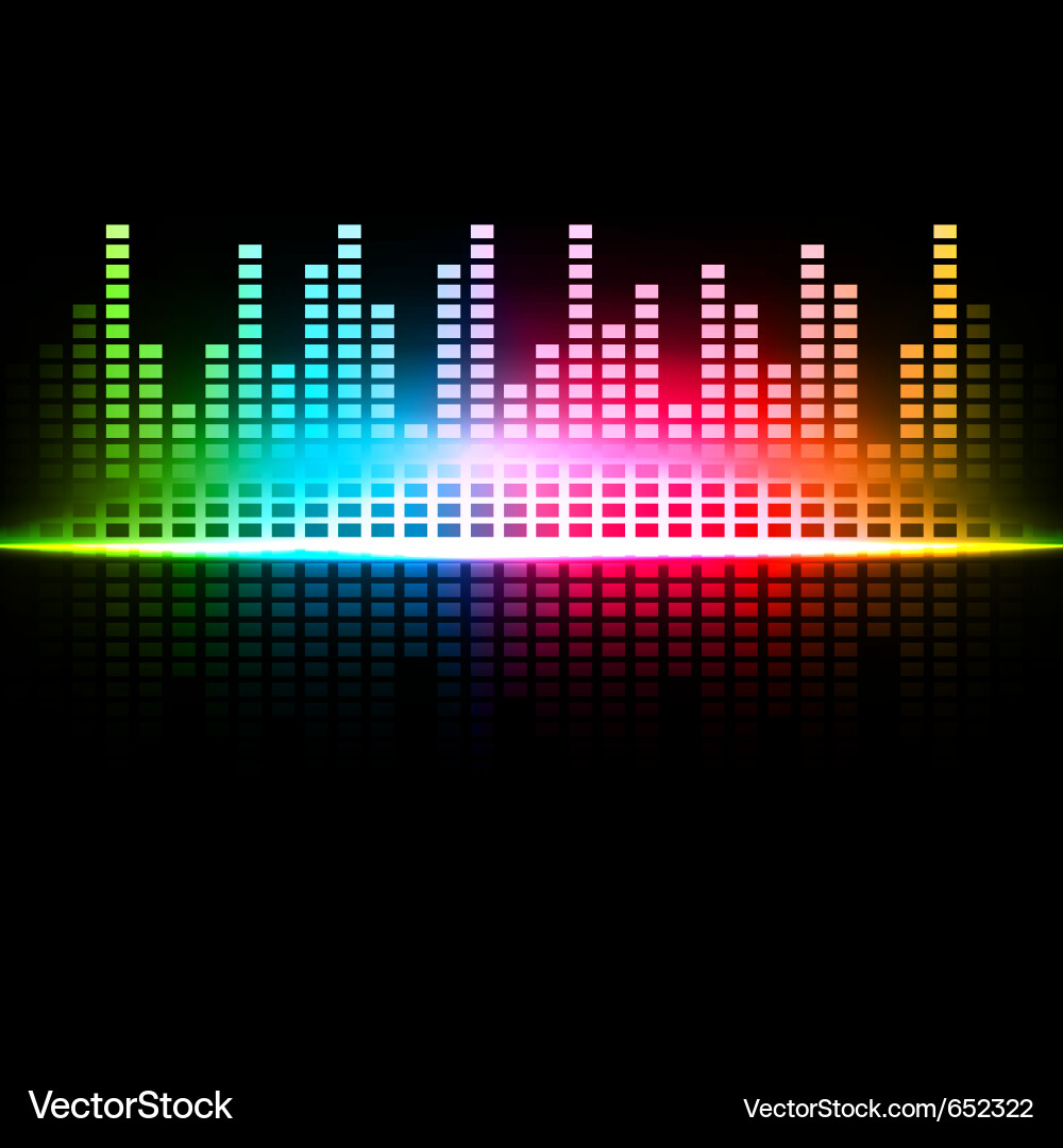 Abstract Soundwave Rainbow Background Vector Image