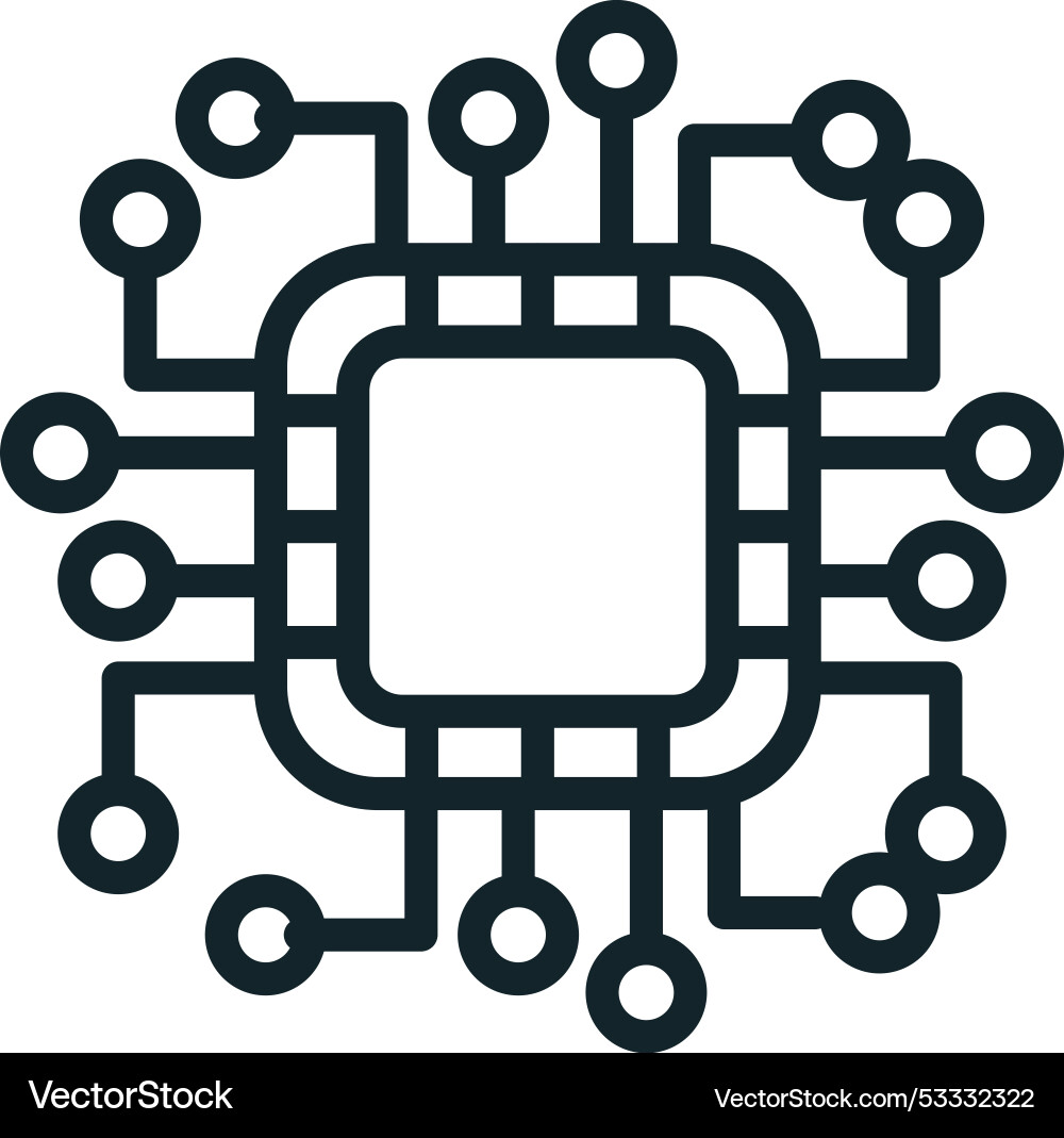 Artificial intelligence chip connecting vector image