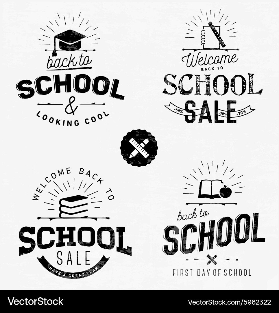 Back to School Labels & Badges Vector Image