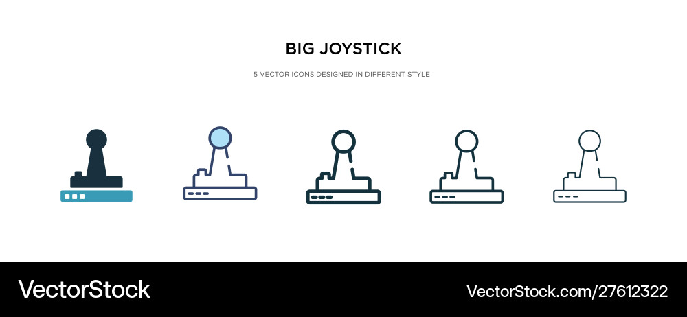 Big joystick icon in different style two colored Big joystick icon in different style two colored vector image