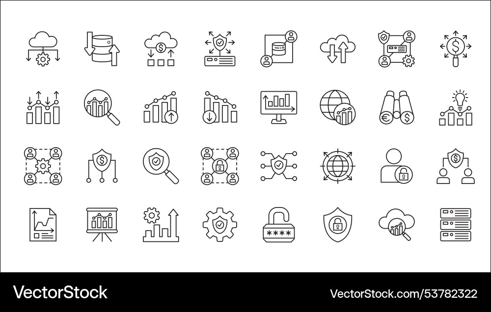 Business data statistic and security related icon Vector Image