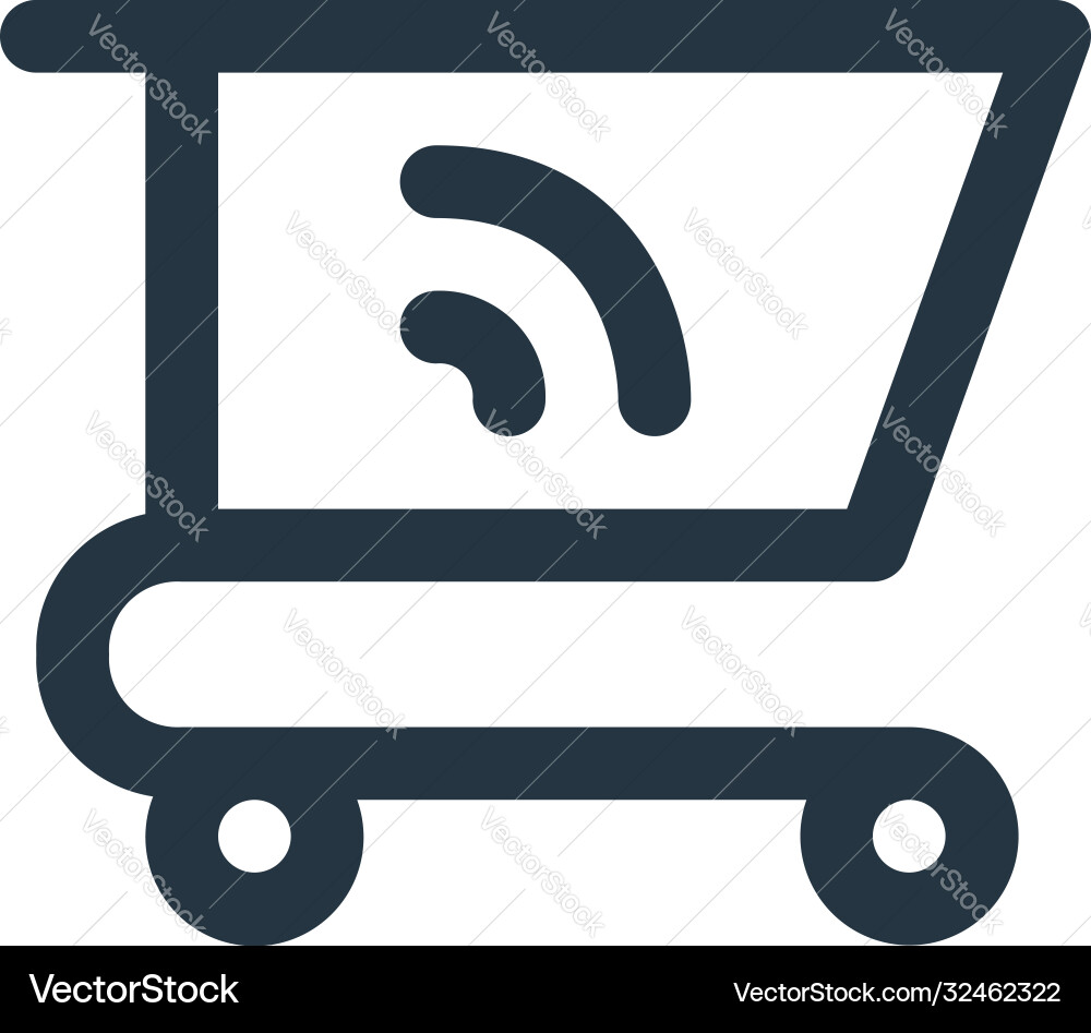 Cart icon editable stroke linear symbol Cart icon editable stroke linear symbol vector image