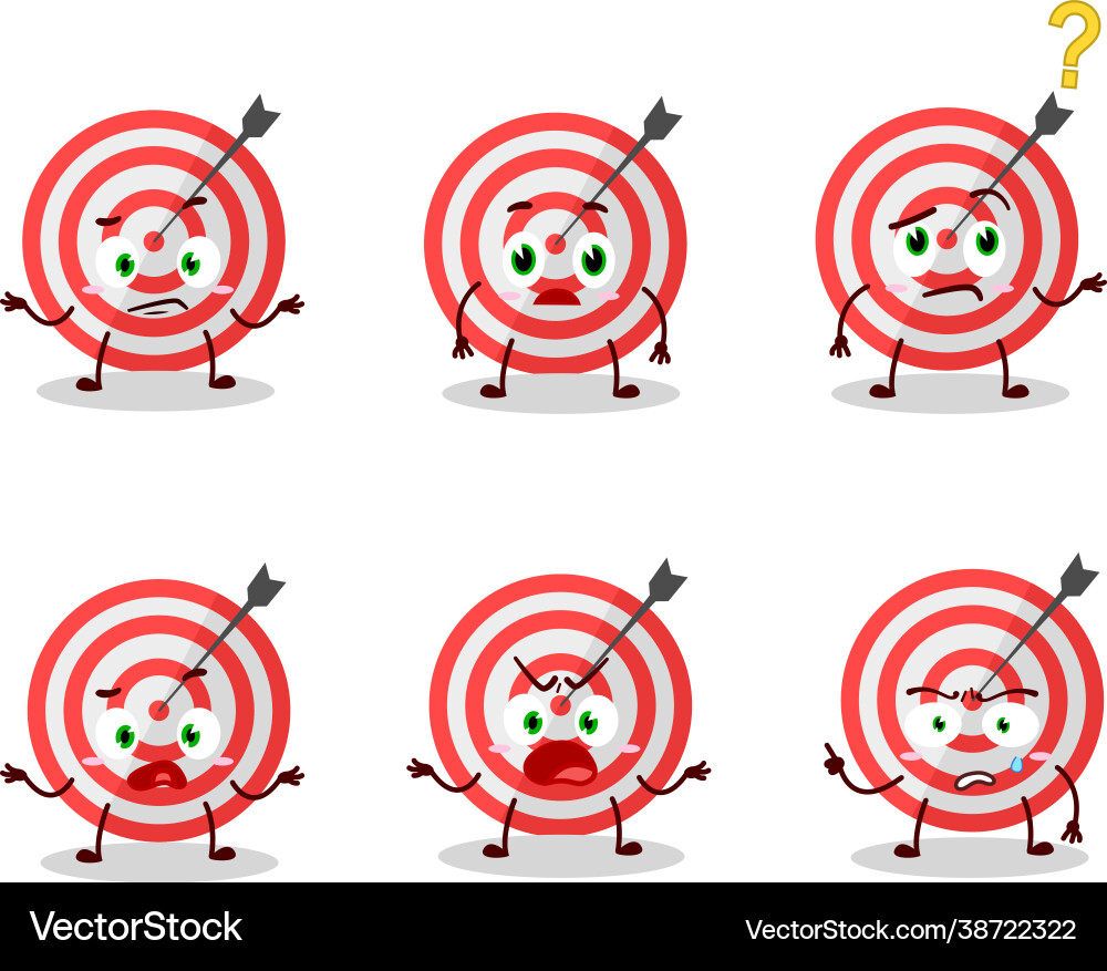 Cartoon character target with what expression vector image