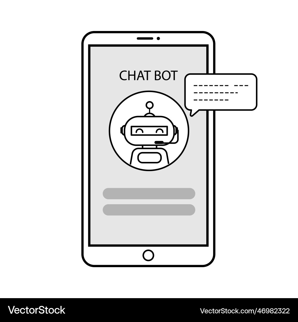 Chatbot sending message on smartphone Chatbot sending message on smartphone vector image