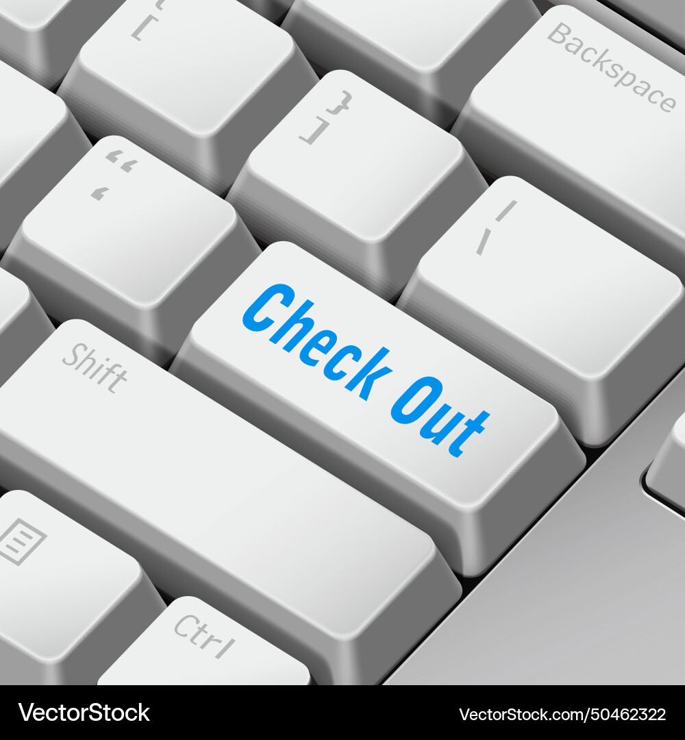 Check out concept with 3d computer keyboard Vector Image