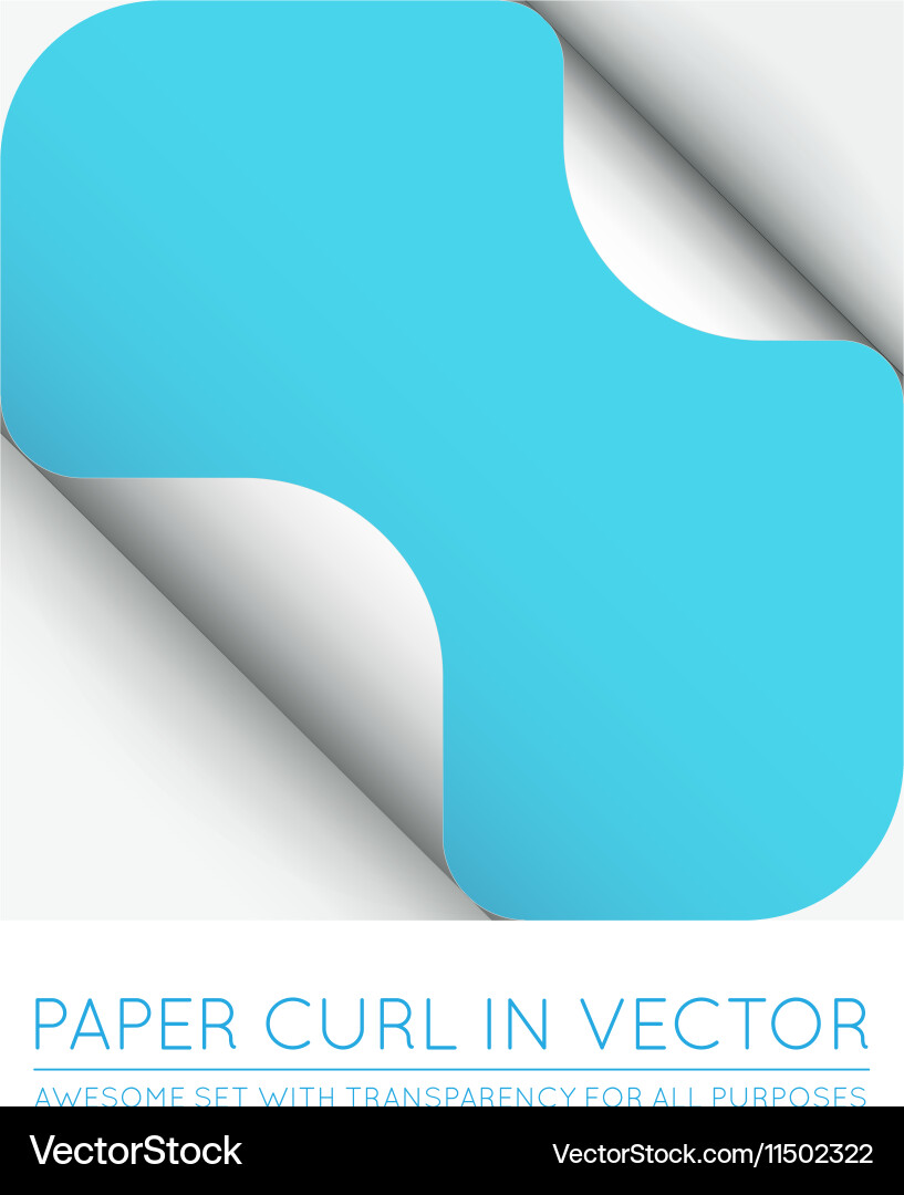 Color paper page curl with shadow isolated vector image