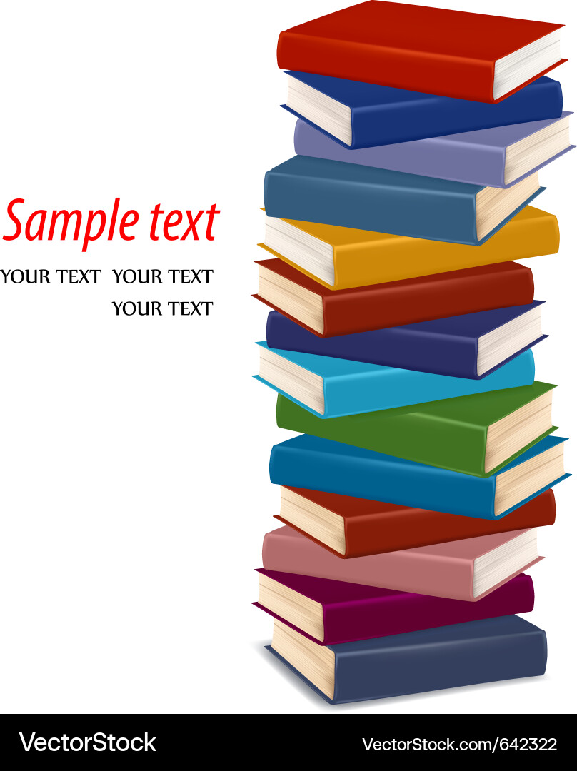 Colorful Books Stack Vector Image
