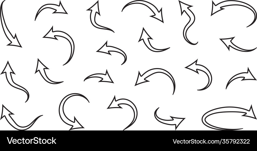 Curve arrow icons set round up Curve arrow icons set round up vector image