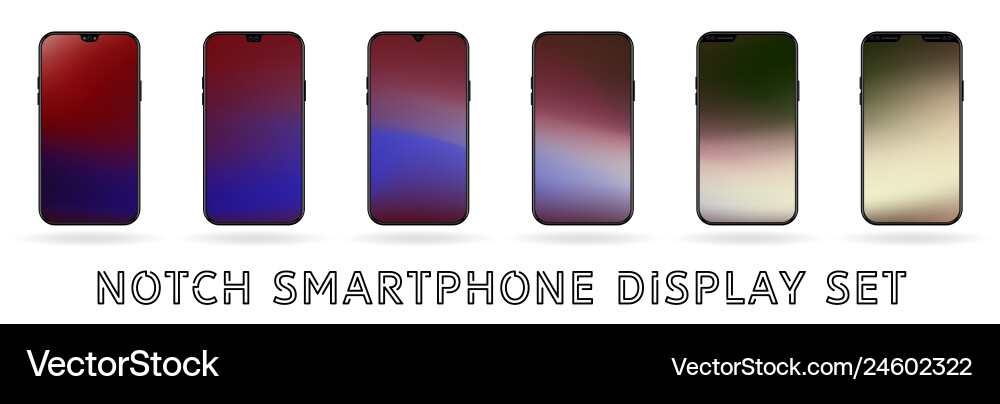 Different smartphone display notches set Vector Image